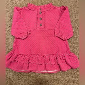 12M pink and grey polka dot ruffle tunic